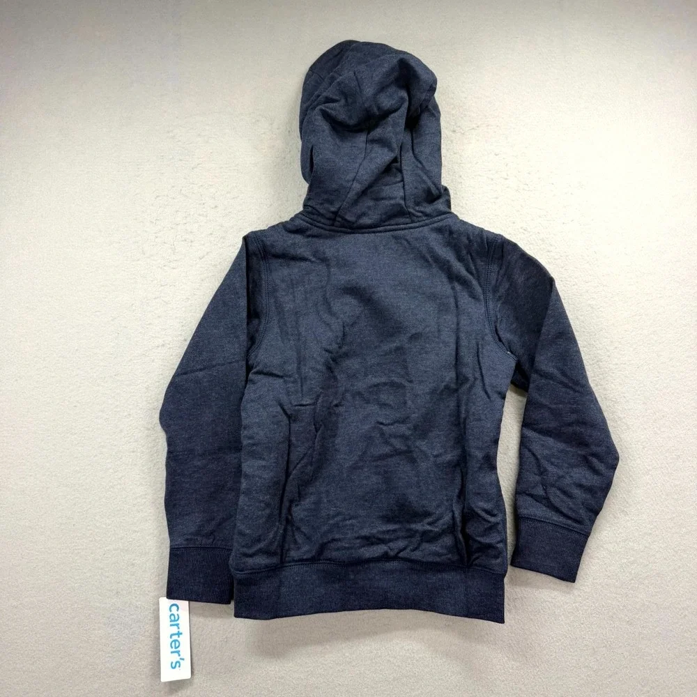 Carter's Fuzzy-Lined Hoodie Toddler Boys 6/6A Blue Long Sleeve Full Zip Jacket